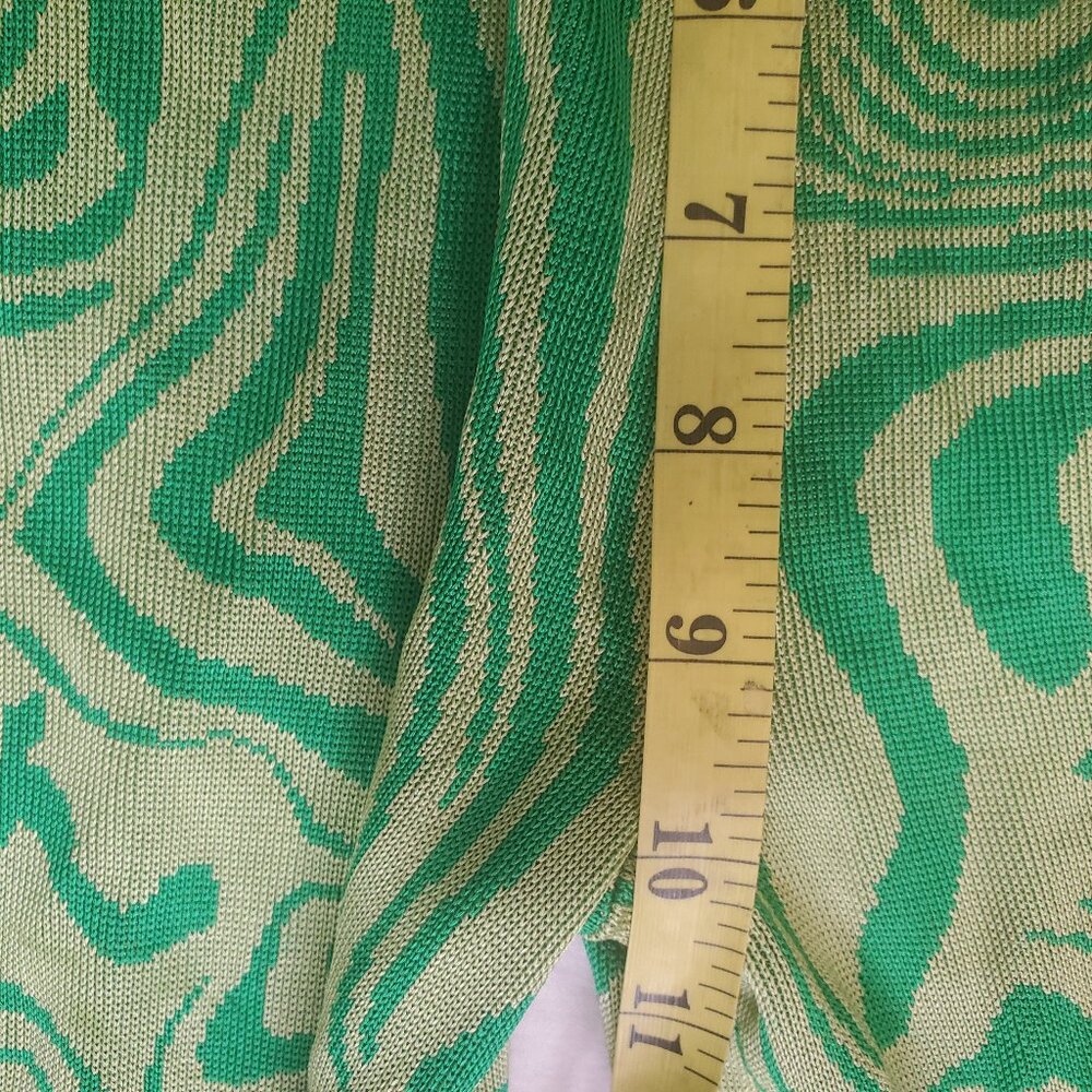 Paloma Wool Orinocco Knit Hi Rise Viscose Pants Green Geometric Pull On Size XS - Picture 5 of 13